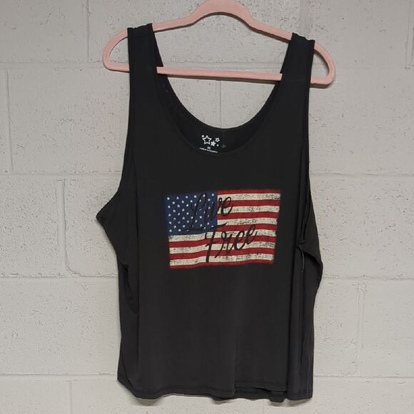 Women's Graphic Loose Fit Tank Top American Flag USA 4th of July 3X NWOT - Picture 1 of 5